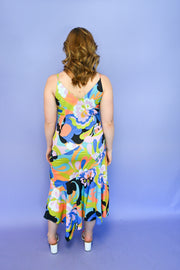 Printed Asymmetrical Slip Dress