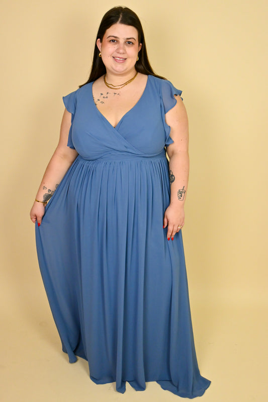 CURVE Pleated Belt Maxi Dress