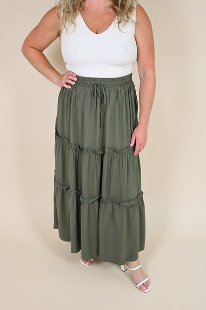 CURVE Tiered Maxi Skirt (2 colors)