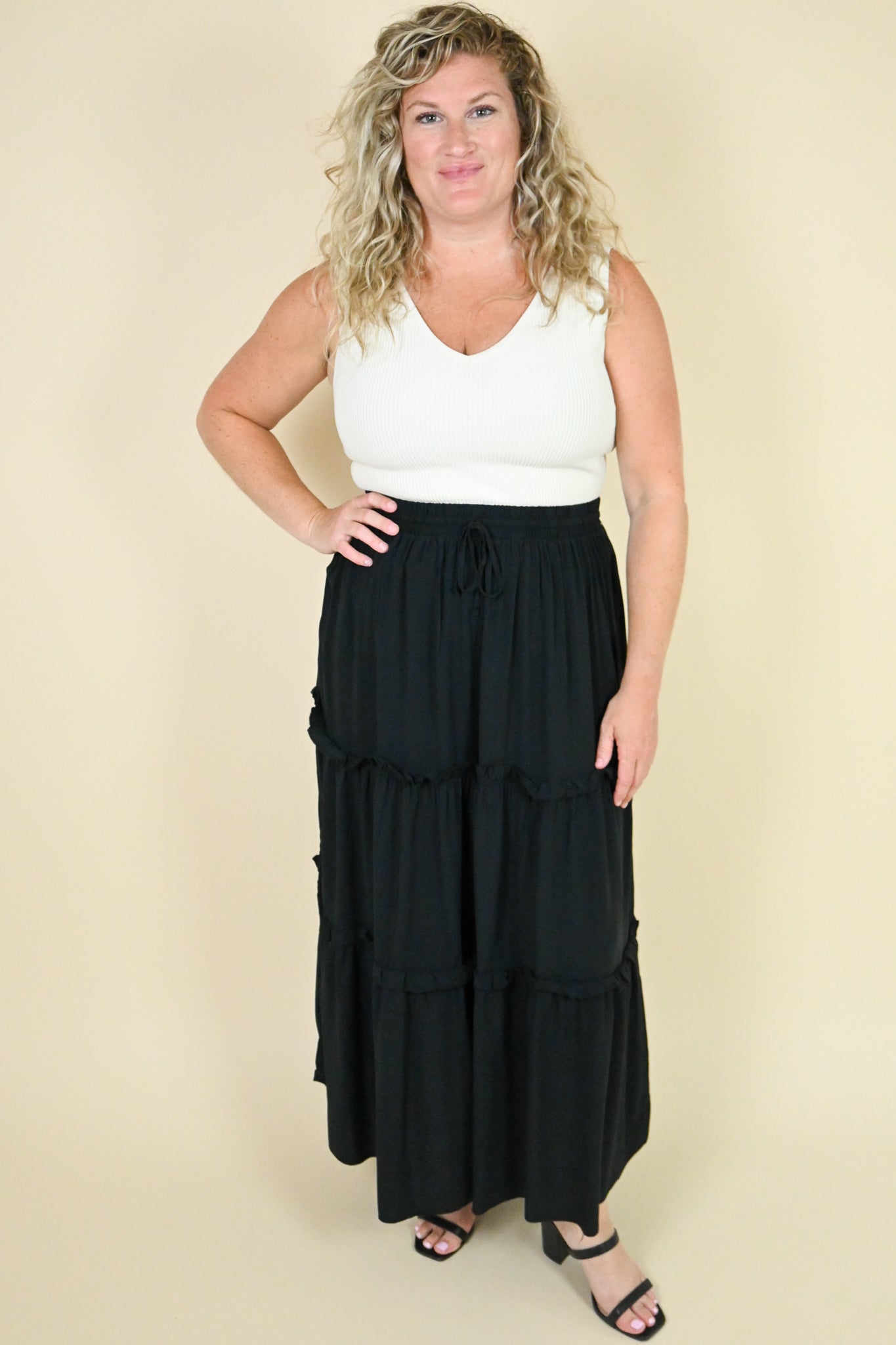 CURVE Tiered Maxi Skirt (2 colors)