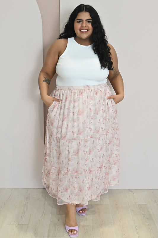 CURVE Floral Flowy Skirt