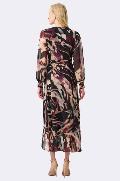 Printed Chiffon Wrap Dress (6-22)