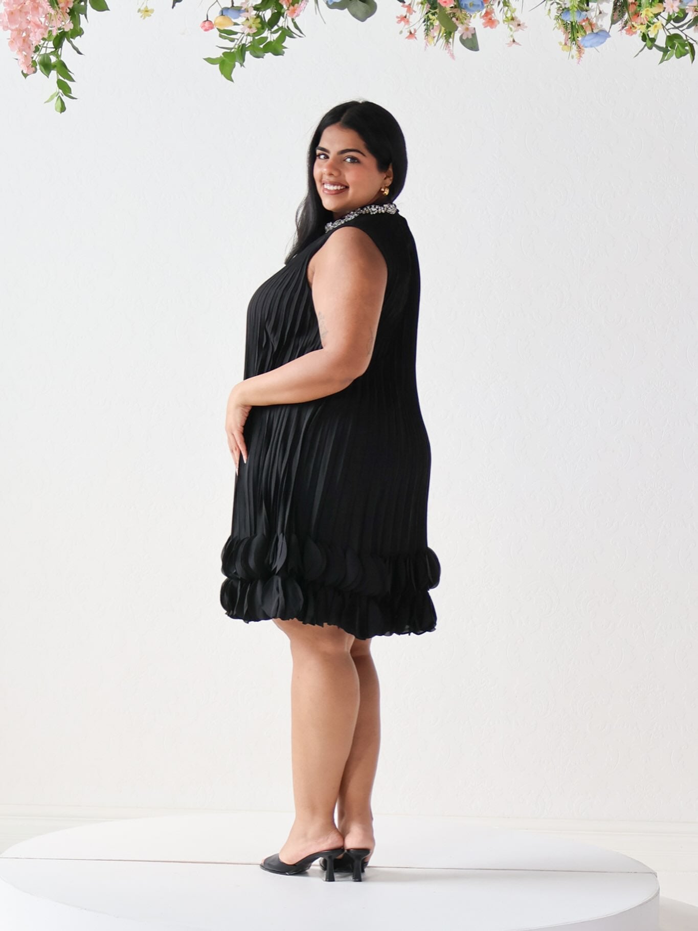 Rhinestone A-line Mini Dress (4-22)