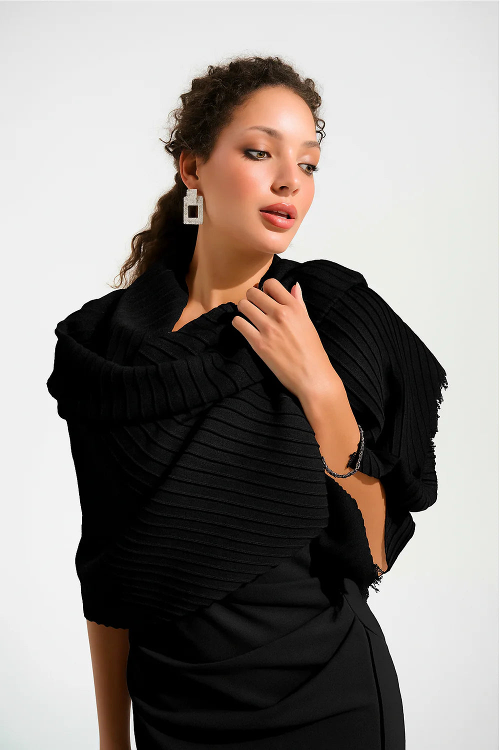 Pleated Shimmer Scarf