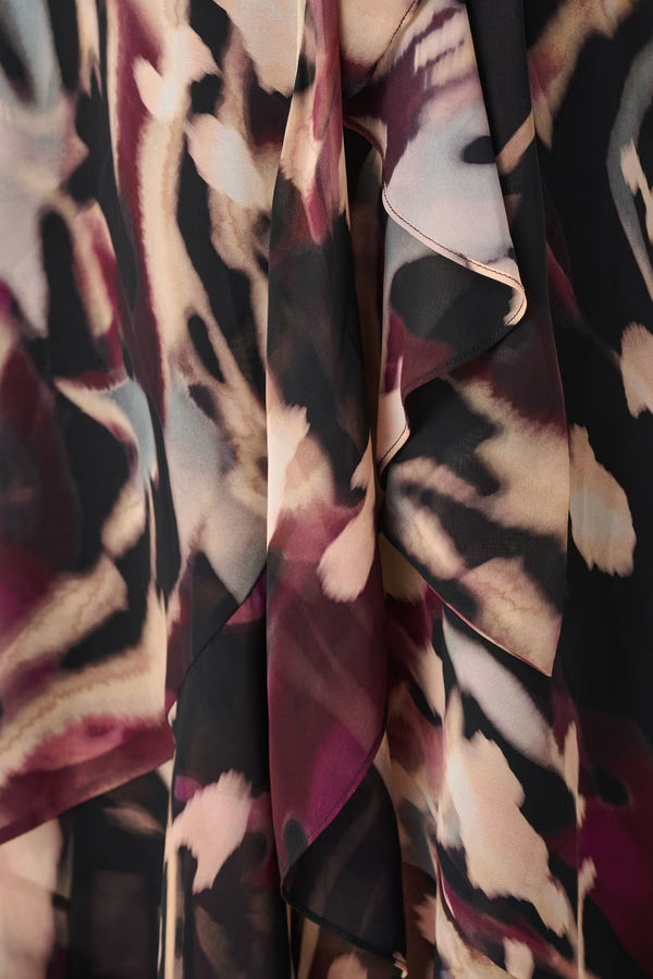 Printed Chiffon Wrap Dress (6-22)