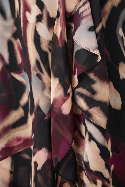 Printed Chiffon Wrap Dress (6-22)