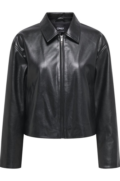 Faux Leather Zip Jacket
