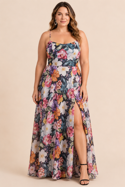 CURVE Floral Organza Gown