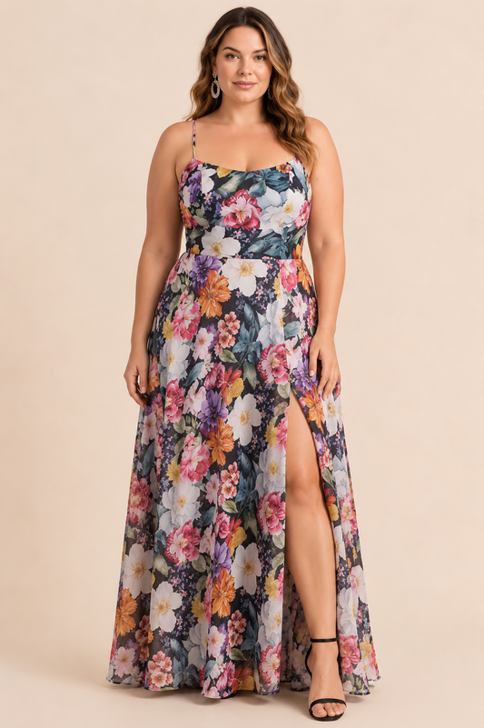 CURVE Floral Organza Gown