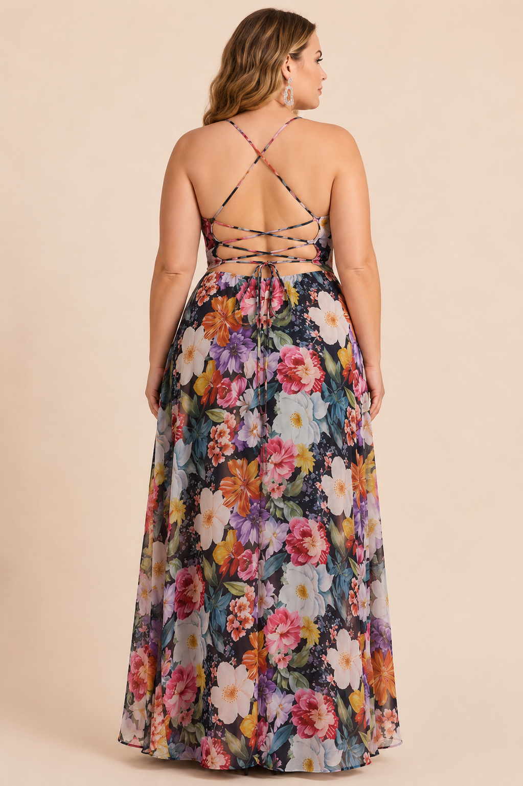 CURVE Floral Organza Gown