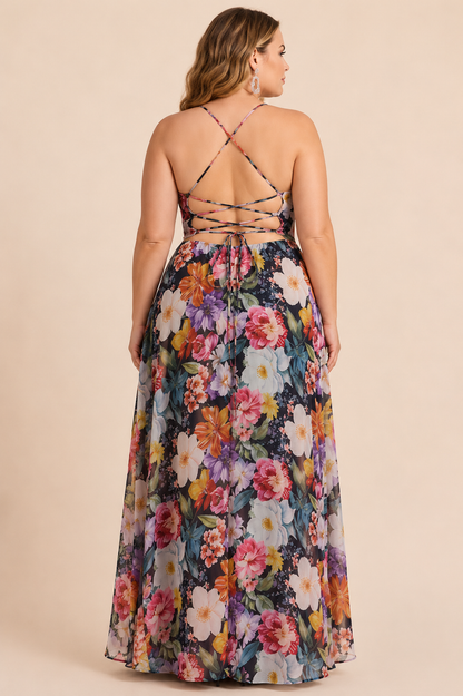 CURVE Floral Organza Gown
