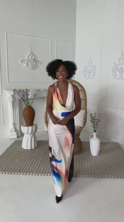 Low Back Satin Maxi Dress