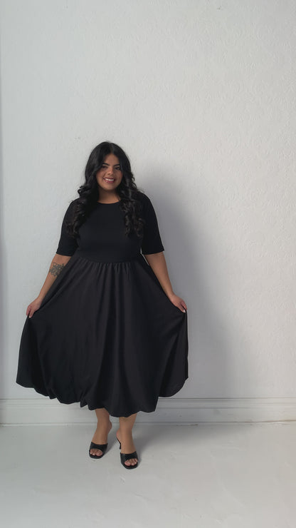 Kirsten Bubble Hem Midi Dress (S-XXL)