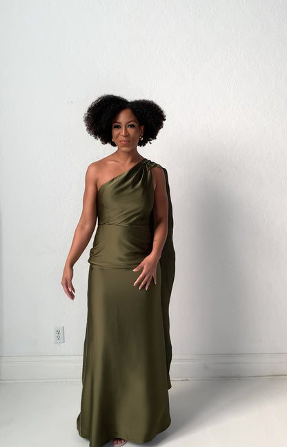 One Shoulder Midi Dress