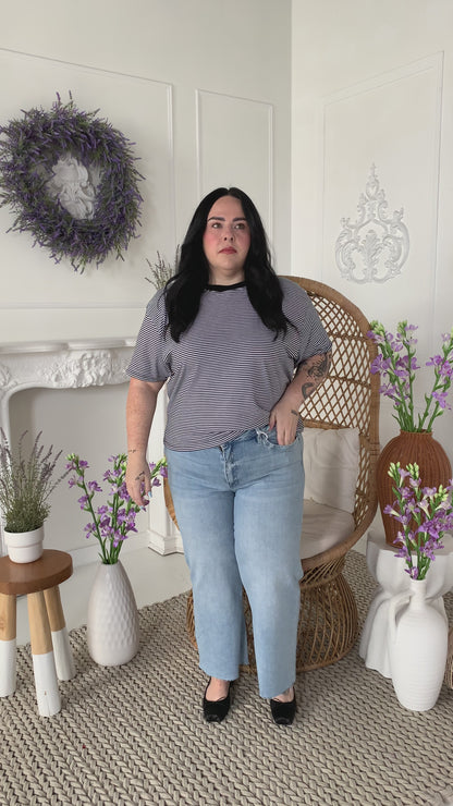 Brunette Striped Boxy Tee (XS-3X)
