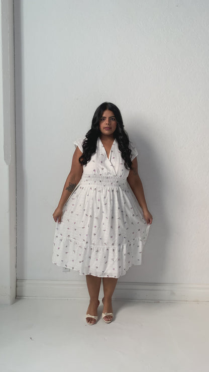 Faux Wrap Embroidered Dress (XS-2X)