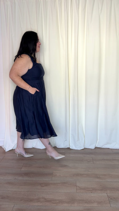 Square Neck Midi Dress (S-3X)