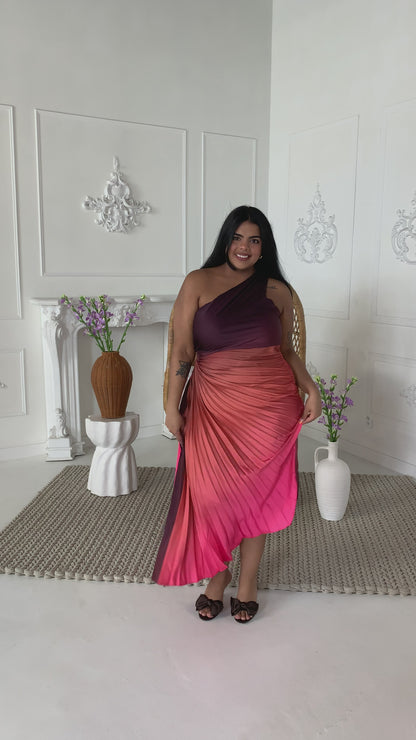 CURVE Pleated Cutout Dress