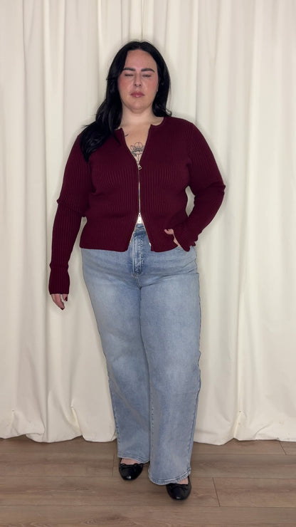Double Zip knit Top (S-3X)
