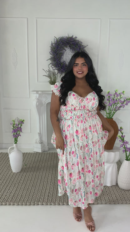 CURVE Floral Midi Dress