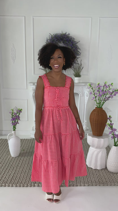 Gingham Midi Dress (S-3X)