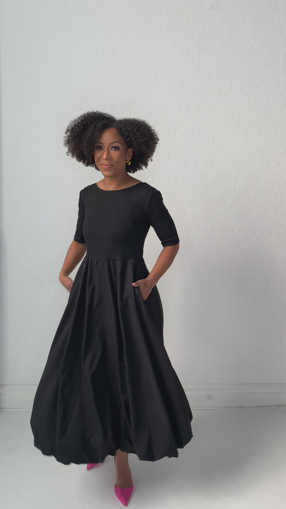 Kirsten Bubble Hem Midi Dress (S-XXL)
