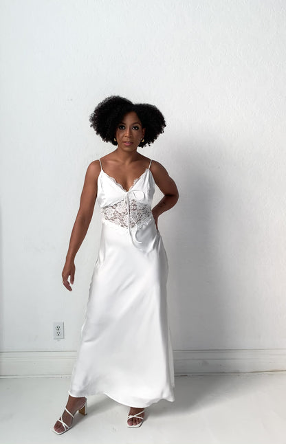 Lace Insert Slip Dress