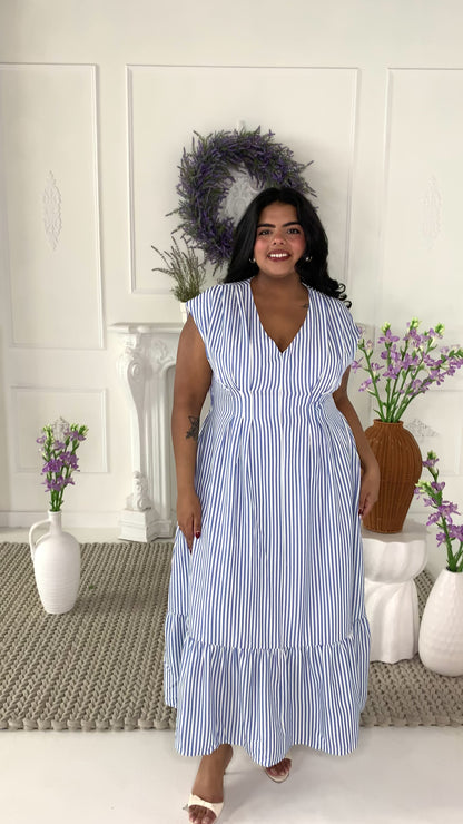 CURVE Striped pleated Dress