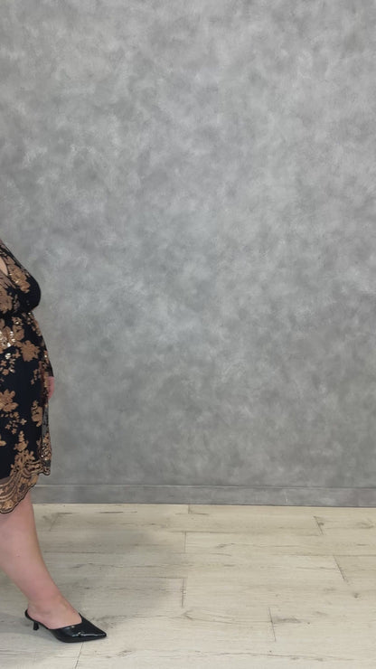 CURVE Lace Bell Sleeve Mini Dress (2 colors)