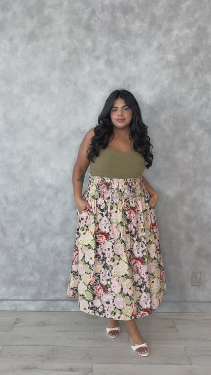 CURVE Floral Midi Skirt