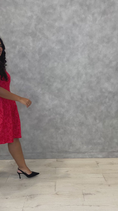 Heart Jacquard Mini Dress (S-3X)