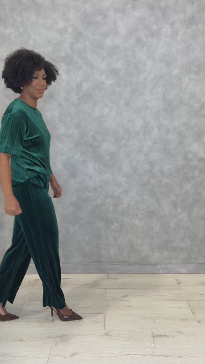 Velvet Wide Leg Pant (S-3X)