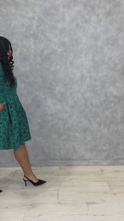 Heart Jacquard Mini Dress (S-3X)