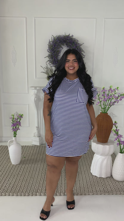 CURVE Striped T-shirt Dress
