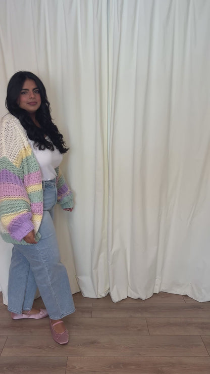 Chunky Stripe Cardigan (S-3X)