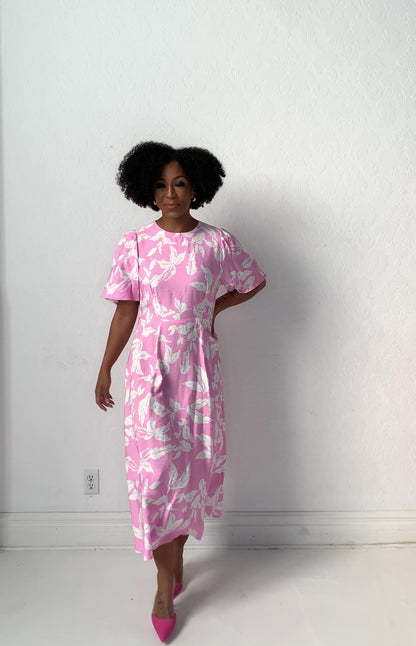 Marlo Leaf Print Midi Dress (6-16)