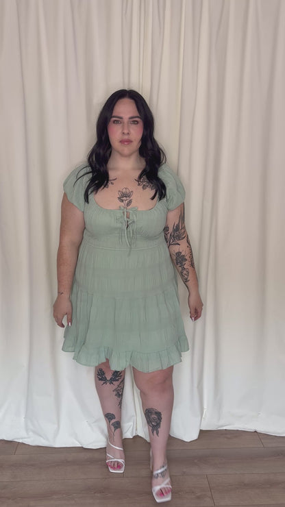 Crinkle SS Mini Dress (S-3X)