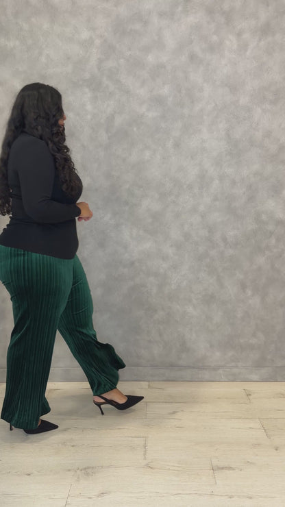 Velvet Wide Leg Pant (S-3X)