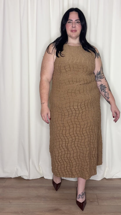 Textured Lurex Midi Dress (S-3X)