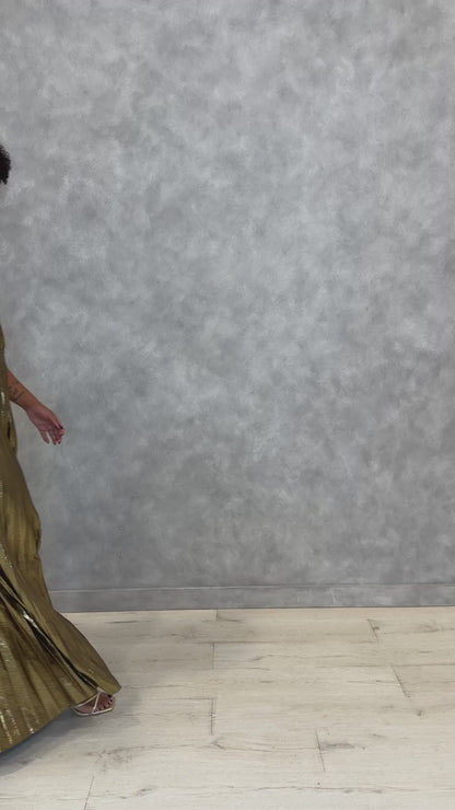 Bronze One Shoulder maxi Dress (S-3X)