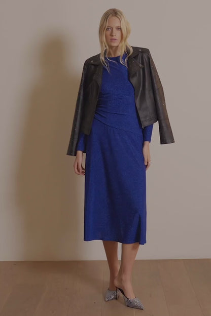 CURVE Shimmer Long Sleeve Midi Dress