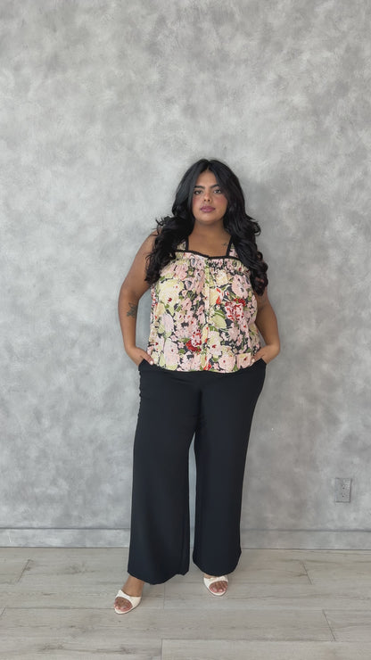 CURVE Sleeveless Floral Blouse