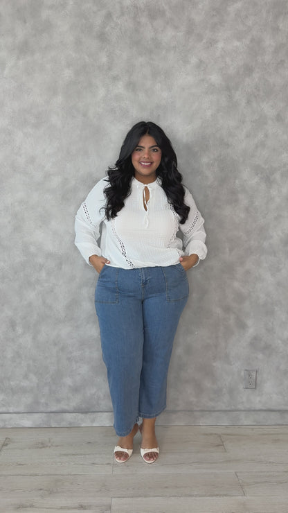 Wide Leg Cropped Jean (0-18)