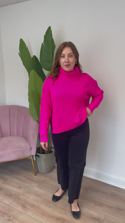 Hot Pink Turtleneck (S-3X)