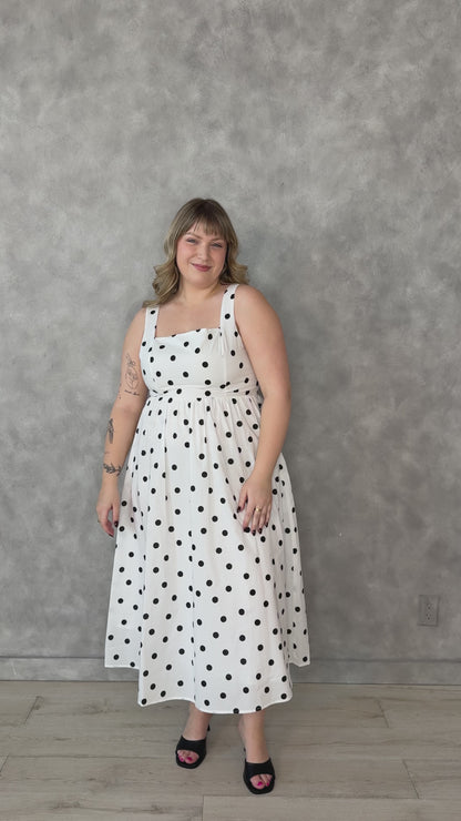 Polka Dot Midi Dress (XS-XXL)