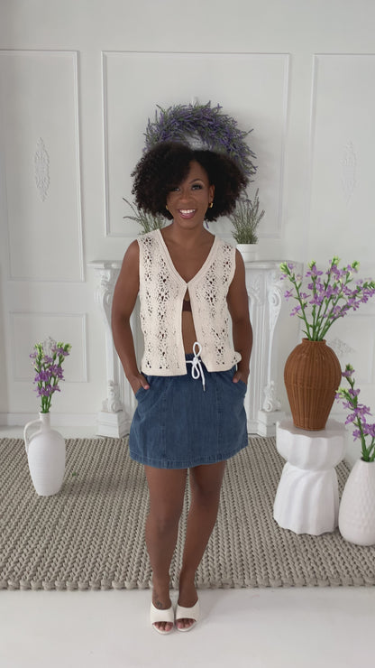 Denim Skort (S-3X)