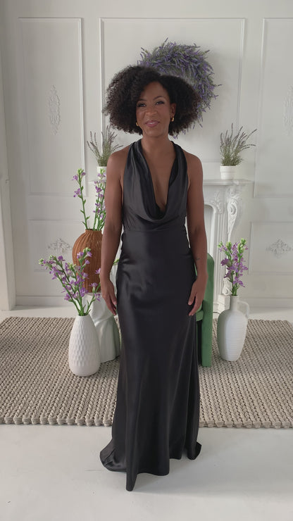 Low Back Satin Maxi Dress