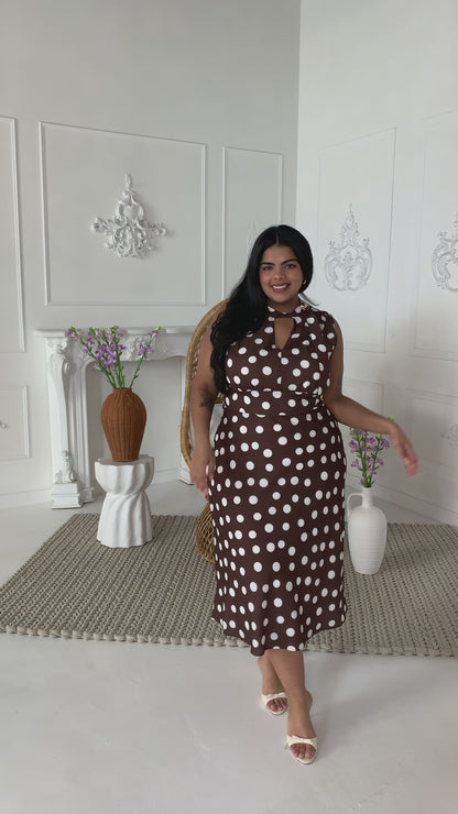 Vivian Polka Dot Midi Dress (2-20)