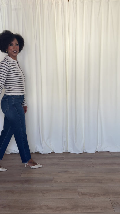 Striped Button Up Knit