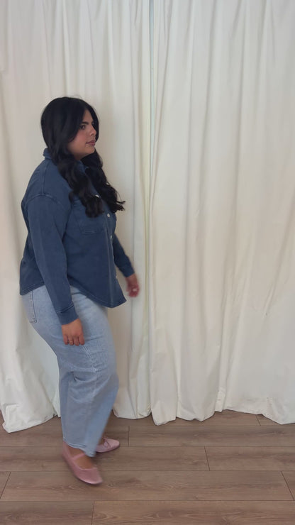 CURVE Knit "Denim" Shirt